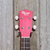 Ohana Soprano Starter Pack SK-10RD Hot Pink Red Ukulele Bag, Tuner, Button, Strap, Chart