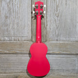 Ohana Soprano Starter Pack SK-10RD Hot Pink Red Ukulele Bag, Tuner, Button, Floral Strap, Chart