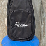 Ohana Concert Embroidered Black Ukulele Gig Bag UB-24BK