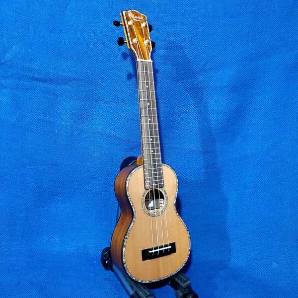 Ohana Super Soprano Long Neck SK-250M All Solid Cedar / Acacia Ukulele -052