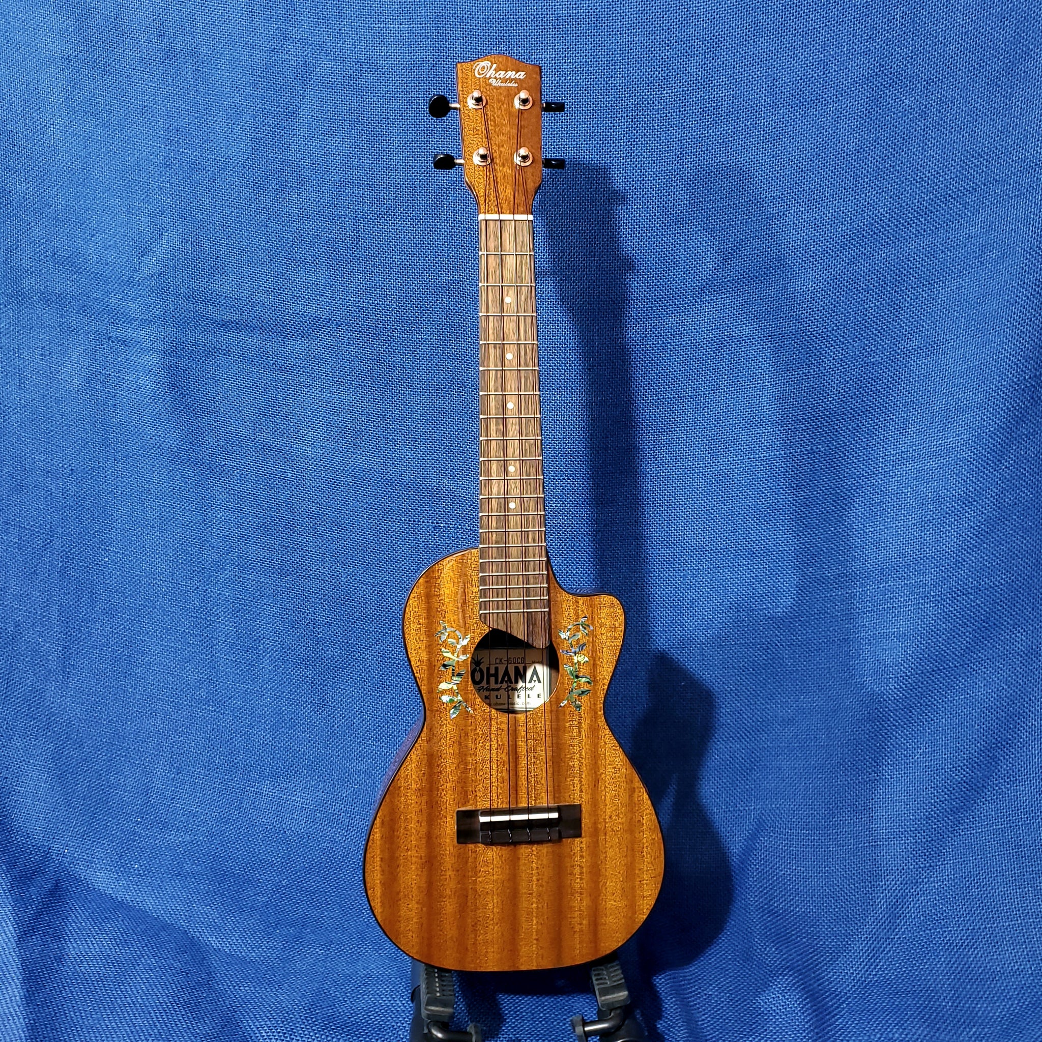 Ohana Concert CK-60CG All Solid Mahogany Gloss Cutaway Ukulele