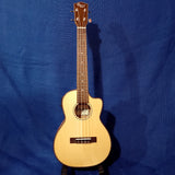 Ohana Tenor TK-70WGCE Solid Spruce Top /Laminate Willow Cutaway A/E Ukulele S110