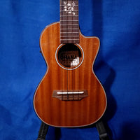 Ohana Concert CK-35CGE-CL BLEM Cynthia Lin A/E All Solid Mahogany Cutaway Ukulele w/ Case -368