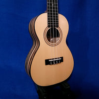 Ohana Concert CK-70BWE Solid Spruce Top / Laminate Black & White Ebony Ukulele s455