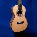 Ohana Concert CK-70BWE Solid Spruce Top / Laminate Black & White Ebony Ukulele s455