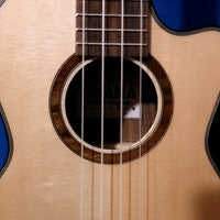 Ohana Tenor TK-250GCE All Solid Spruce / Acacia A/E Cutaway  Headstock Ukulele s497