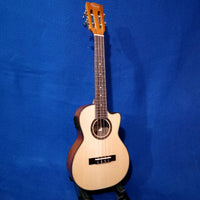 Ohana Tenor TK-250GCE All Solid Spruce / Acacia A/E Cutaway  Headstock Ukulele s497