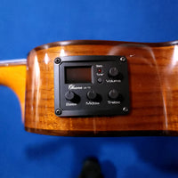 Ohana Tenor TK-250GCE All Solid Spruce / Acacia A/E Cutaway  Headstock Ukulele s497