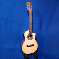 Ohana Tenor TK-250GCE All Solid Spruce / Acacia A/E Cutaway  Headstock Ukulele s497