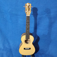 Ohana Concert CK-70BWE Solid Spruce Top / Laminate Black & White Ebony Ukulele s685