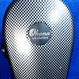 Ohana Soprano Ukulele ABS Hard Case Checkered Black Molded Plastic UCA-21CB